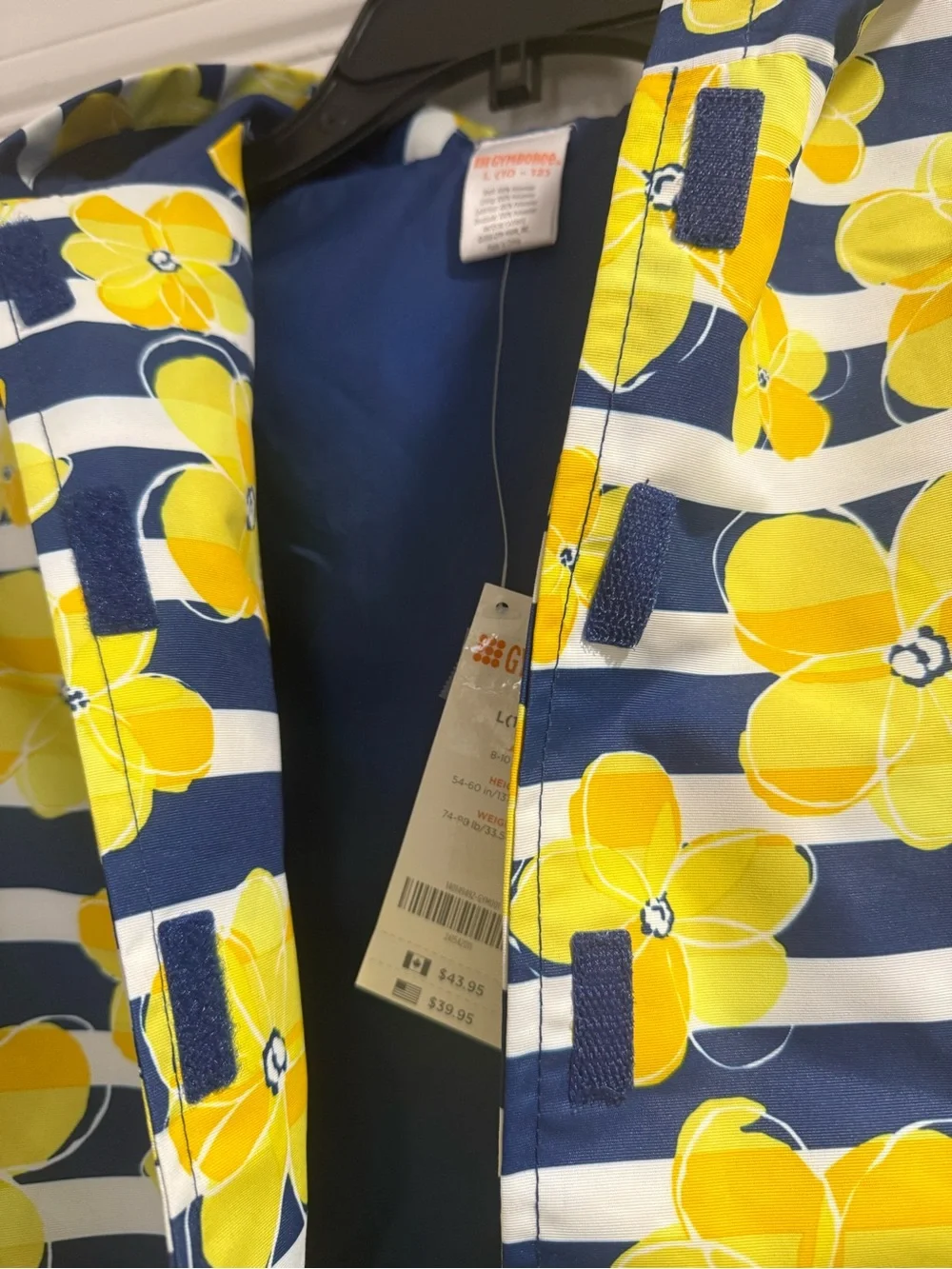 Gymboree - Girls Yellow Floral Stripe Raincoat